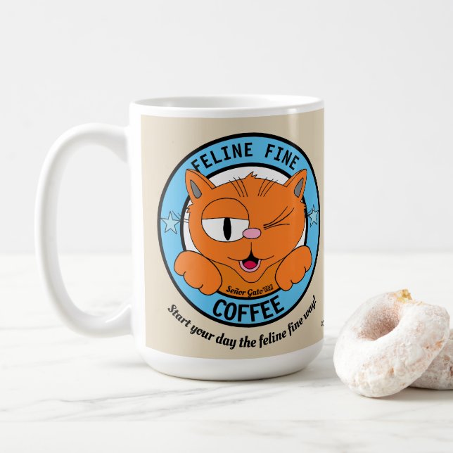 KATTDJUR BRA COFFEE Cute Tecknad Cat Señor Gato Kaffemugg (Med munk)