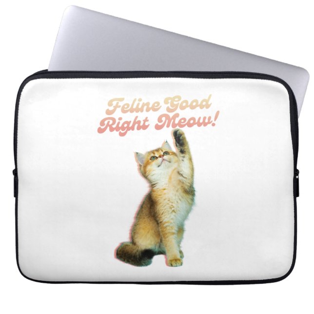 Kattdjur Bra Höger Meow Funny Cat Quote Cute Kitte Laptop Fodral (Framsidan)