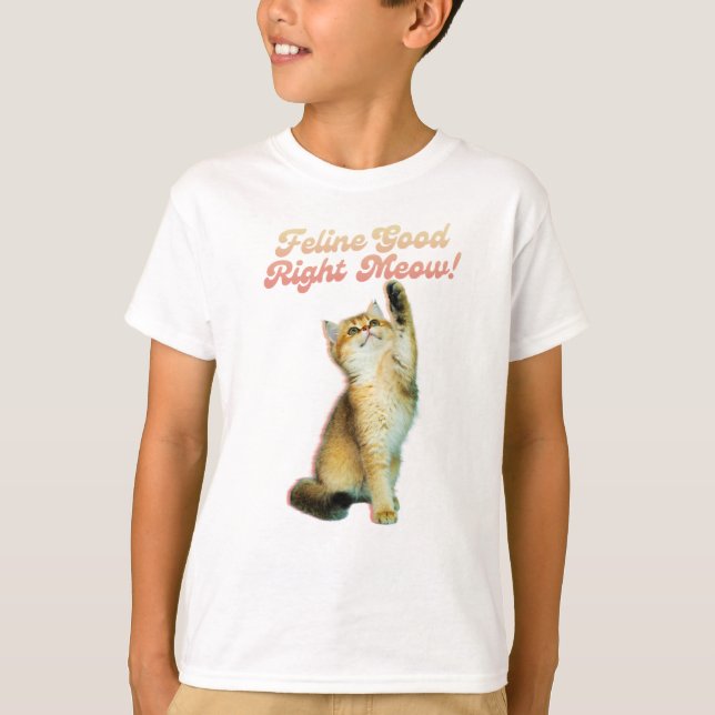 Kattdjur Bra Höger Meow Funny Cat Quote Cute Kitte T Shirt (Framsida)