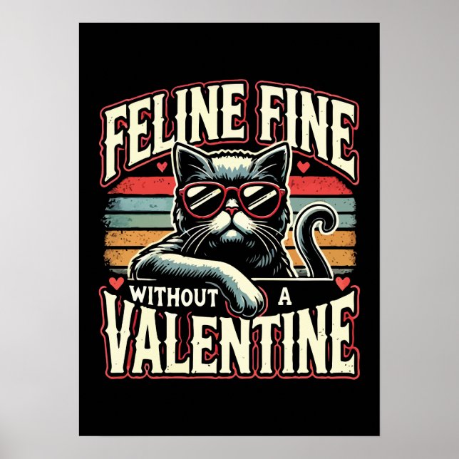 Kattdjur Bra utan Valentine Cat-Valentineser Poster (Framsidan)