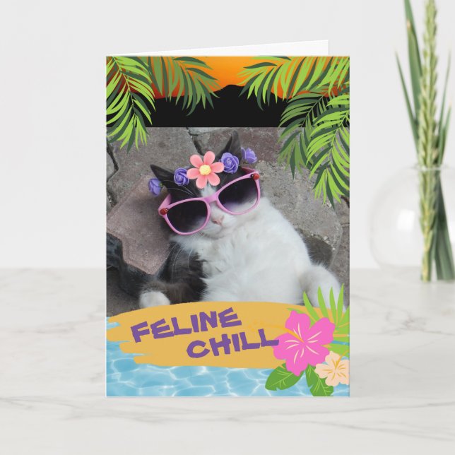 Kattdjur Chill Bon Voyage Cat Tropical Kort (Framsida)