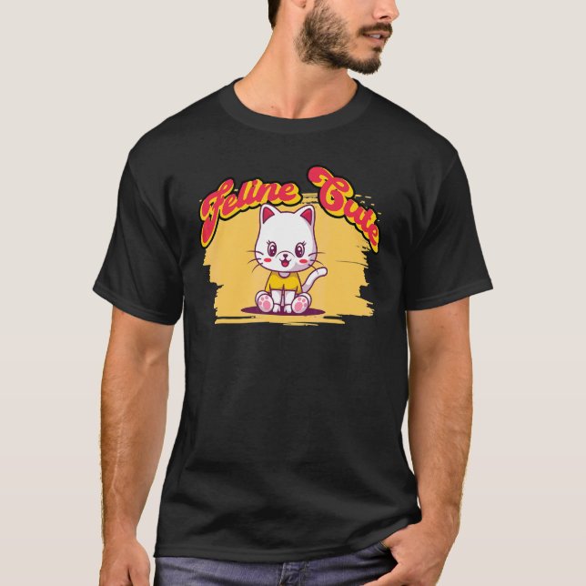Kattdjur Cute Cat Pun 1 T Shirt (Framsida)