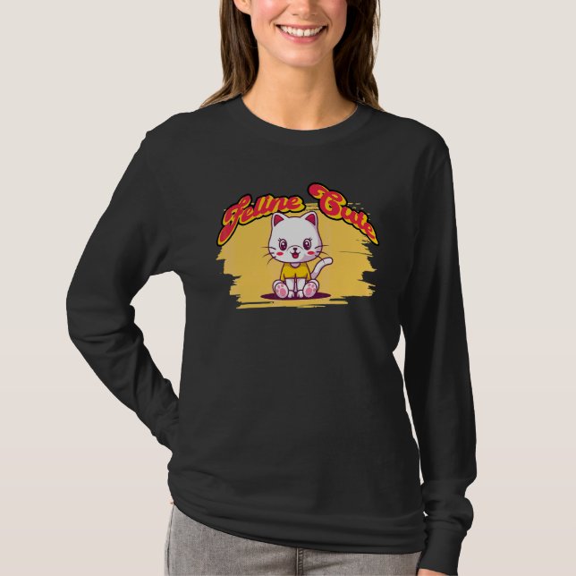 Kattdjur Cute Cat Pun 1 T Shirt (Framsida)