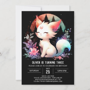Kattdjur Digital Cat Birthday Inbjudningar