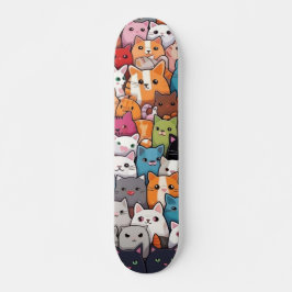 Kattdjur Fantasy: Cute Anime Cats Galore Mini Skateboard Bräda 18,5 Cm