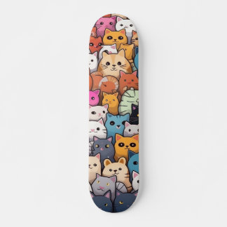 Kattdjur Fantasy: Cute Anime Cats Galore Mini Skateboard Bräda 18,5 Cm