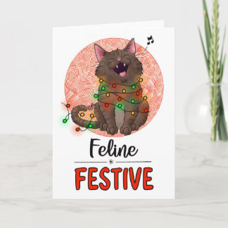 Kattdjur Festive Cat Card Kort