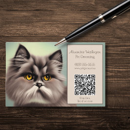 Kattdjur för elegant med QR-kod Visitkort