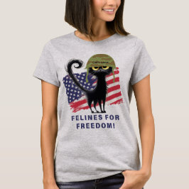 KATTDJUR FÖR FRIHET, patriotisk katt i armén Helme T Shirt