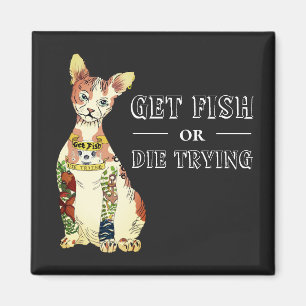 Kattdjur för Ljuny Black Thug Sphynx Cat Tatto Magnet