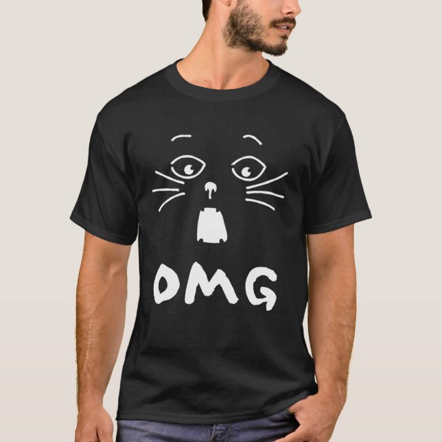 KATTDJUR för OMG Cat Graphics-Roligtar T Shirt (Framsida)