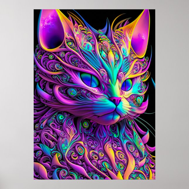 Kattdjur Fractal Beauty 245 Poster (Framsidan)