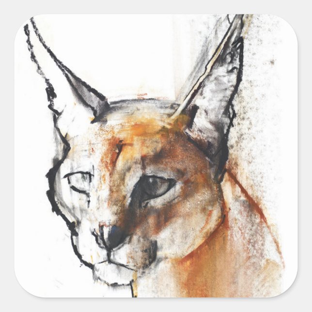 Kattdjur Fyrkantigt Klistermärke (Framsida)