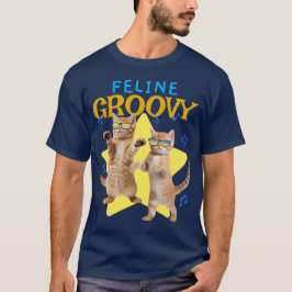 Kattdjur Groovy Cute Funny Party Cat T Shirt