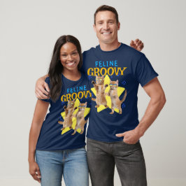 Kattdjur Groovy Cute Funny Party Cat T Shirt