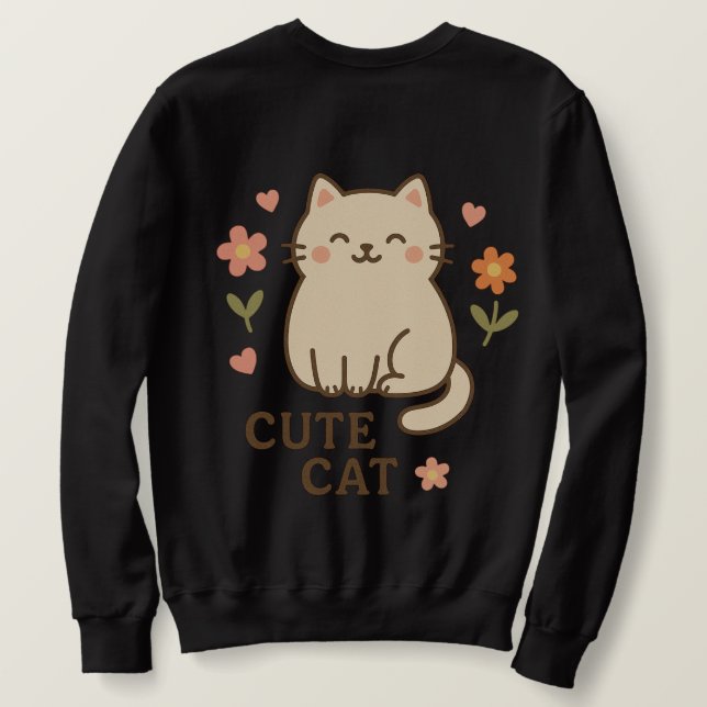 Kattdjur i Bloom Lång Ärmad Tröja (Design baksida)
