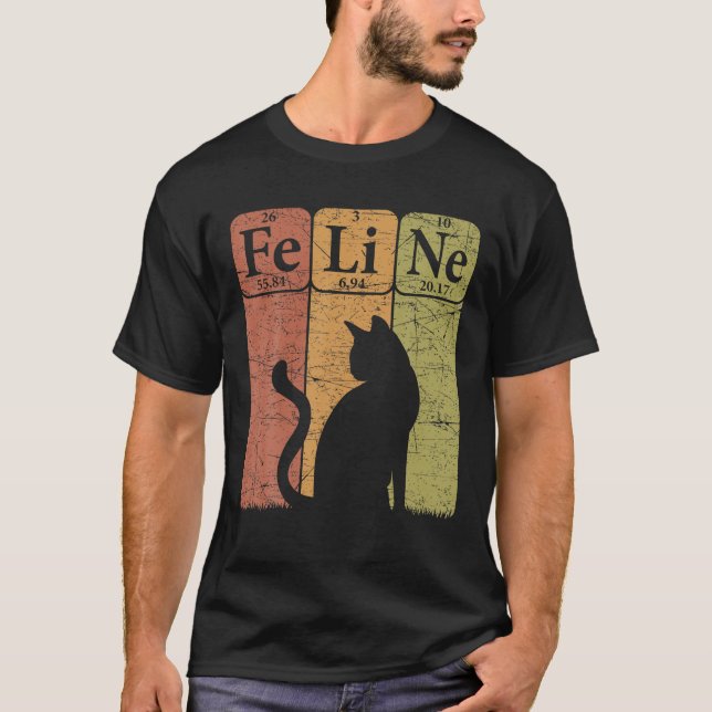 Kattdjur Kat Periodisk Bord Inslag Cat Lover Cat S T Shirt (Framsida)