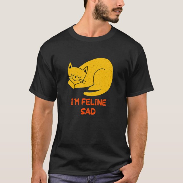Kattdjur Ledsen Cat Pappa Jokes Kitten Punchline C T Shirt (Framsida)