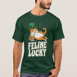 Kattdjur Lucky St. Patricks Day Irish Cat T Shirt