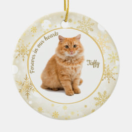 Kattdjur minnesornament julgransprydnad keramik
