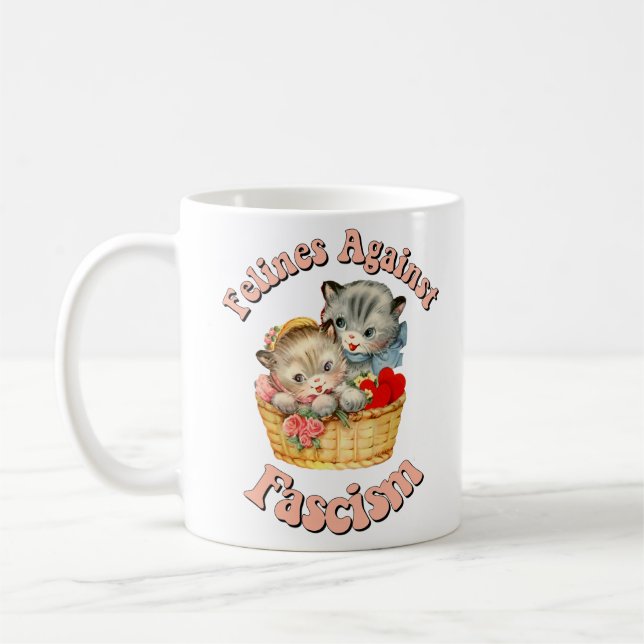 Kattdjur mot fascism kaffemugg (Vänster)