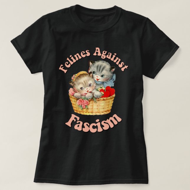 Kattdjur mot fascism t shirt (Design framsida)