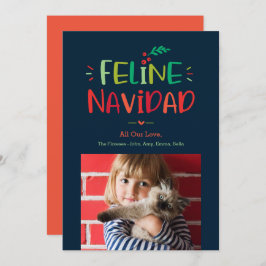 Kattdjur Navidad Pet-fotokort för Helgdag Julkort