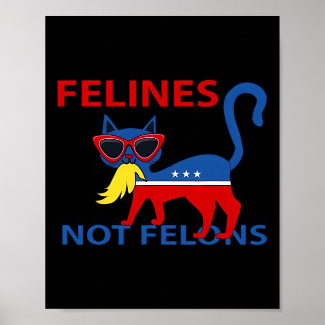Kattdjur not Felons Funny Kamala Cat Dam med Trum Poster (Framsidan)