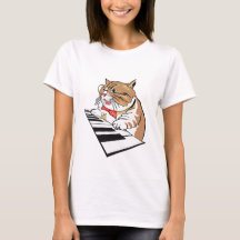 Kattdjur Pianist Funny Cat som spelar Tangentbord
