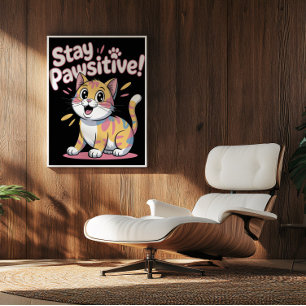 Kattdjur Positivity Mantra Poster