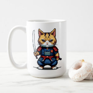 Kattdjur Samurai Warrior Kaffemugg