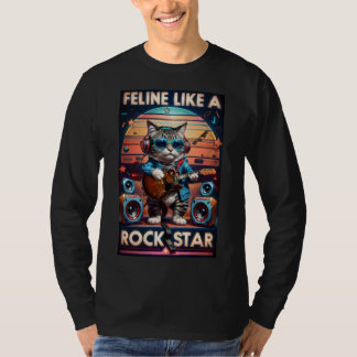 Kattdjur som en Rockstjärna T Shirt