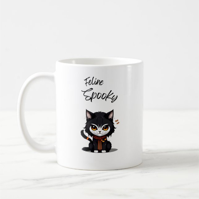 Kattdjur Spooky Halloween mugg för kattälskare (Vänster)
