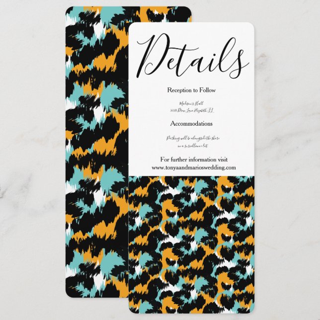 Kattdjur Stänk Animal Print Bröllop Inbjudningar (Fram/baksida)