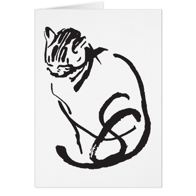 Kattdjurdesign Hälsningskort (Framsidan)