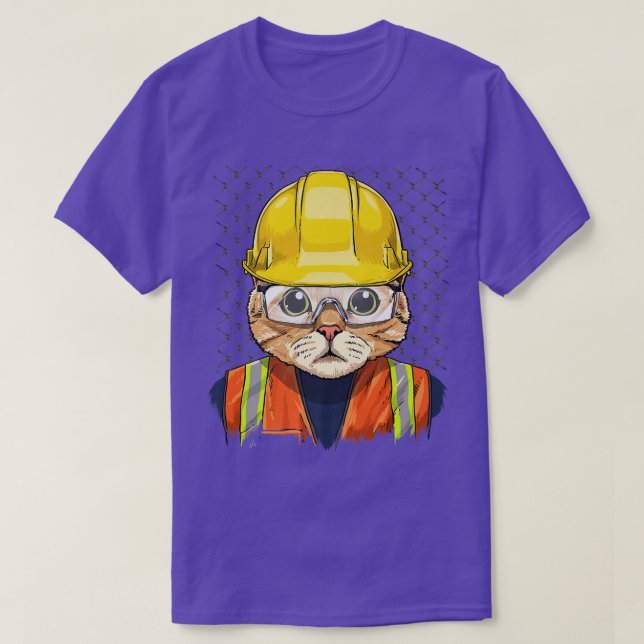 Kattdjuret Cat Construction Worker Cat Kitten  T Shirt (Design framsida)