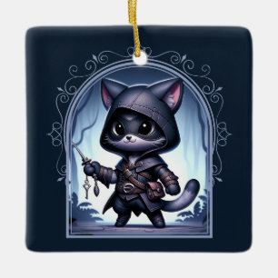 Kattdjuret Fantasy Äventyr Julgransprydnad Keramik