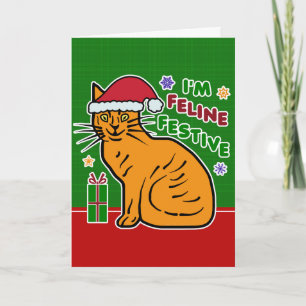 Kattdjuret Festive Helgdag Pun Helgkort