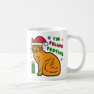 Kattdjuret Festive Helgdag Pun Kaffemugg