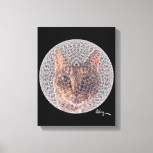 Kattdjuret Fractal Female av Rofey Canvastryck