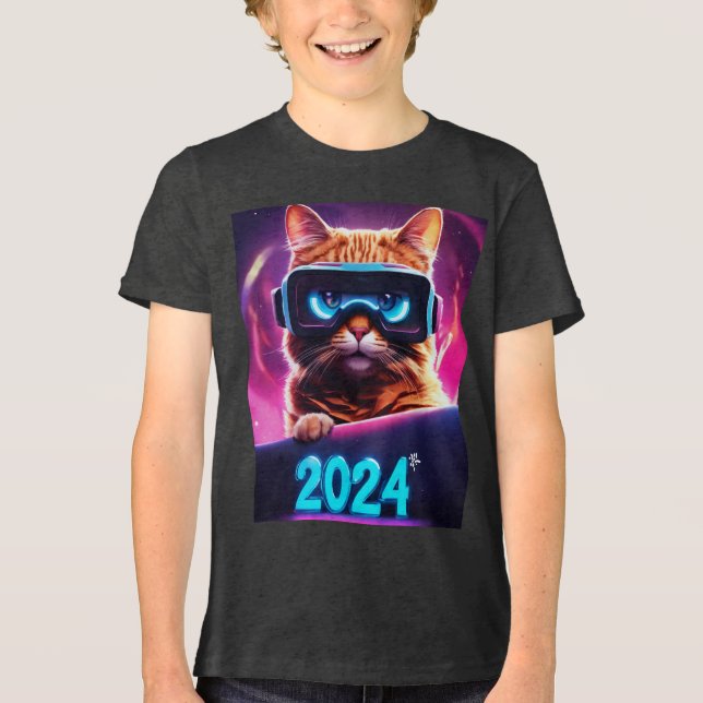 Kattdjuret Framtiden: 2024 VR Vision T- shirt T (Framsida)