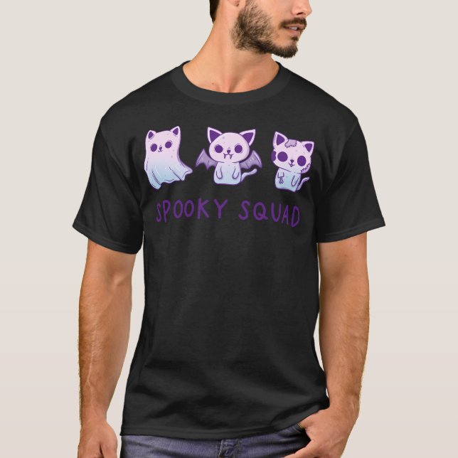 Kattdjuret Frights för Spooky Squad T Shirt (Framsida)