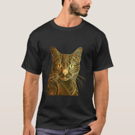 Kattdjuret Golden Filigree: ett ornat katt Porträt T Shirt
