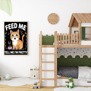 Kattdjuret hungrigt för komplimang poster