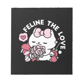 Kattdjuret Kärlek - Cute Valentines kattdesign Anteckningsblock