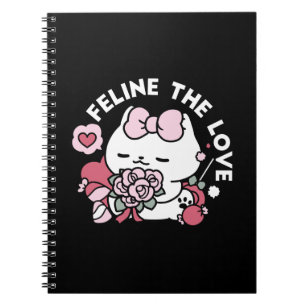 Kattdjuret Kärlek - Cute Valentines kattdesign Anteckningsbok