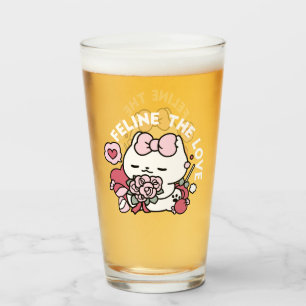 Kattdjuret Kärlek - Cute Valentines kattdesign Glaskopp
