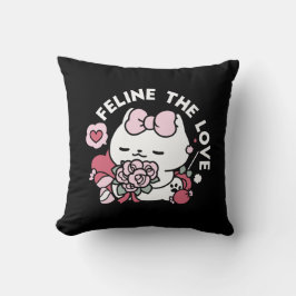 Kattdjuret Kärlek - Cute Valentines kattdesign Kudde