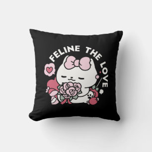 Kattdjuret Kärlek - Cute Valentines kattdesign Kudde