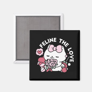 Kattdjuret Kärlek - Cute Valentines kattdesign Magnet